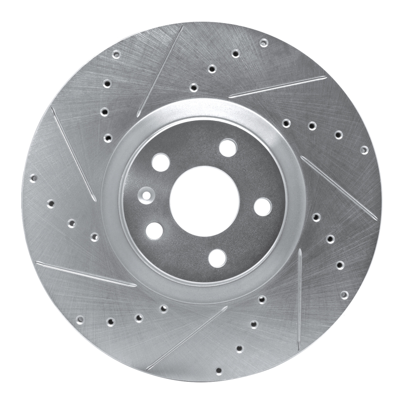 Picture of R1 16-26 Polestar Polestar 2 Front Left Drilled & Slotted Silver Brake Rotor