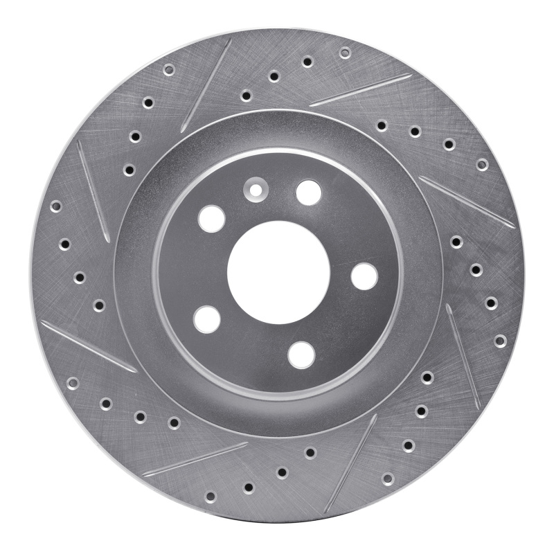 Picture of R1 16-26 Volvo V60 Rear Left Drilled & Slotted Silver Brake Rotor