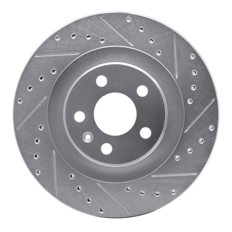 Picture of R1 16-26 Volvo V60 Cross Country Rear Right Drilled & Slotted Silver Brake Rotor