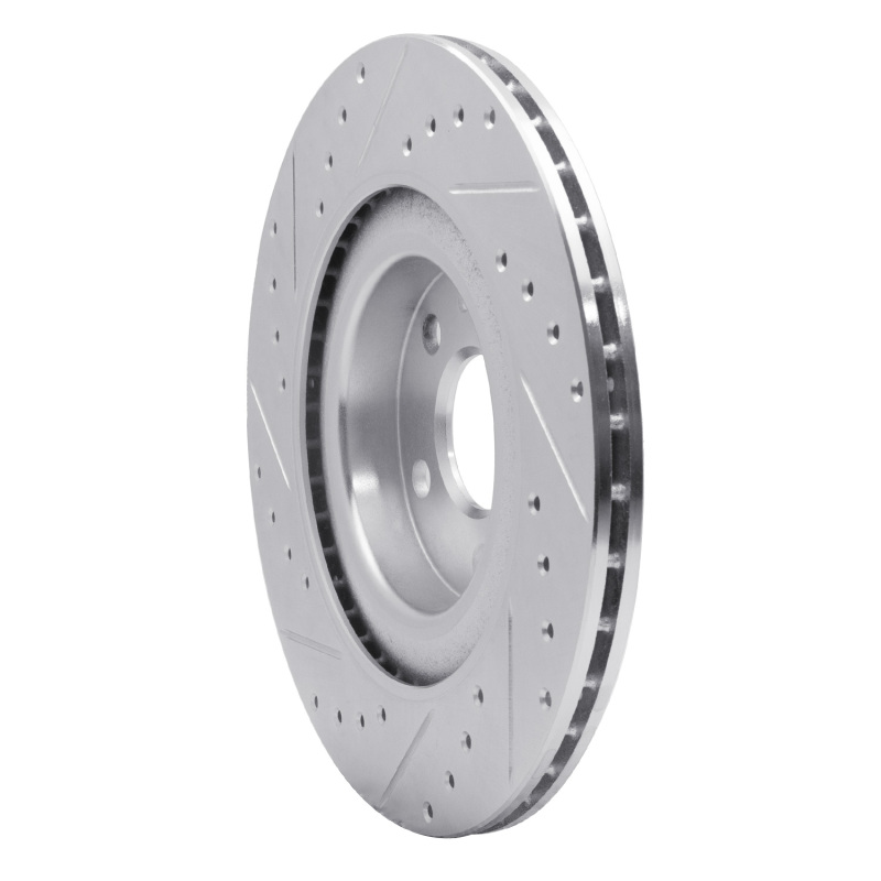 Picture of R1 16-26 Volvo V60 Cross Country Rear Right Drilled & Slotted Silver Brake Rotor