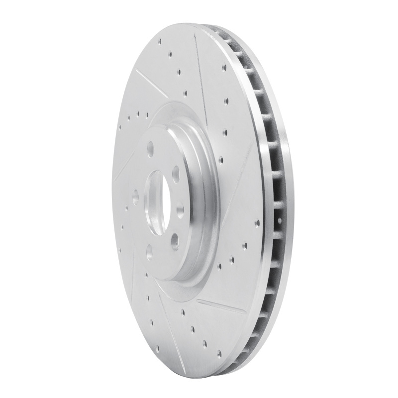 Picture of R1 16-26 Polestar Polestar 2 Front Right Drilled & Slotted Silver Brake Rotor