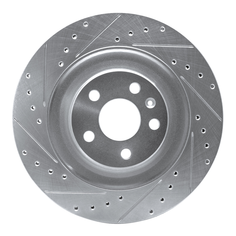 Picture of R1 16-26 Polestar Polestar 2 Rear Left Drilled & Slotted Silver Brake Rotor