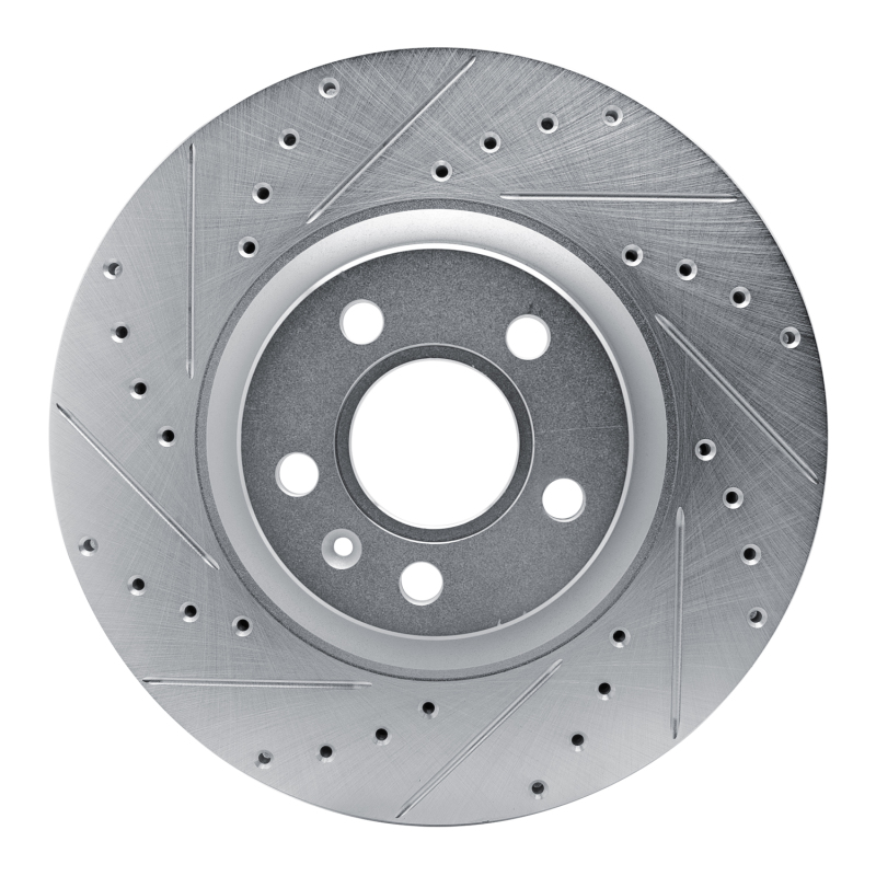 Picture of R1 17-25 Volvo V90 Front Left Drilled & Slotted Silver Brake Rotor