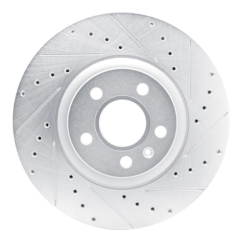 Picture of R1 17-25 Volvo S90 Front Right Drilled & Slotted Silver Brake Rotor