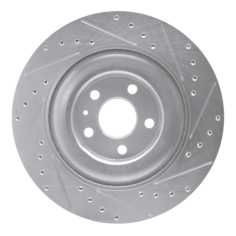 Picture of R1 16-26 Polestar Polestar 2 Rear Left Drilled & Slotted Silver Brake Rotor