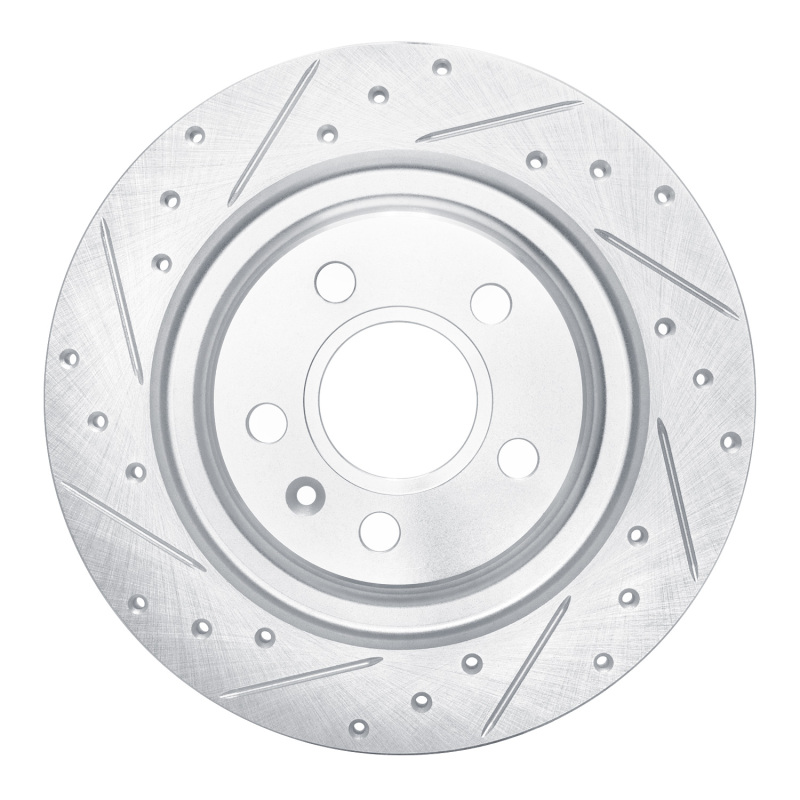 Picture of R1 19-25 Volvo XC40 Rear Left Drilled & Slotted Silver Brake Rotor