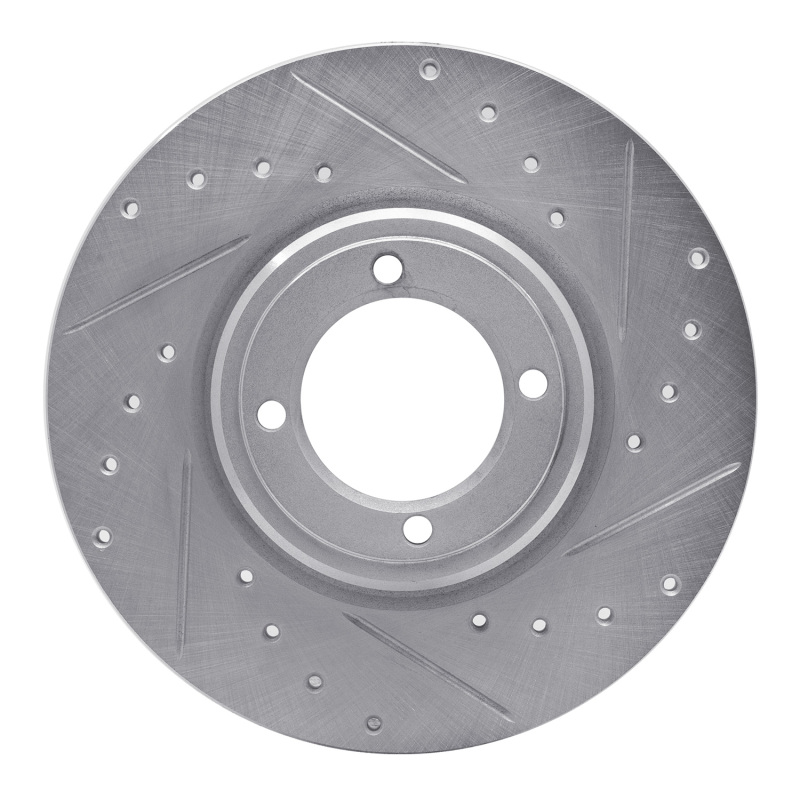 Picture of R1 69-89 Peugeot 504 Front Right Drilled & Slotted Silver Brake Rotor
