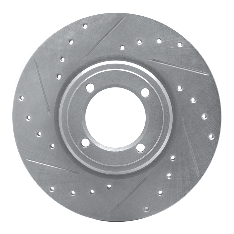 Picture of R1 69-89 Peugeot 504 Front Left Drilled & Slotted Silver Brake Rotor