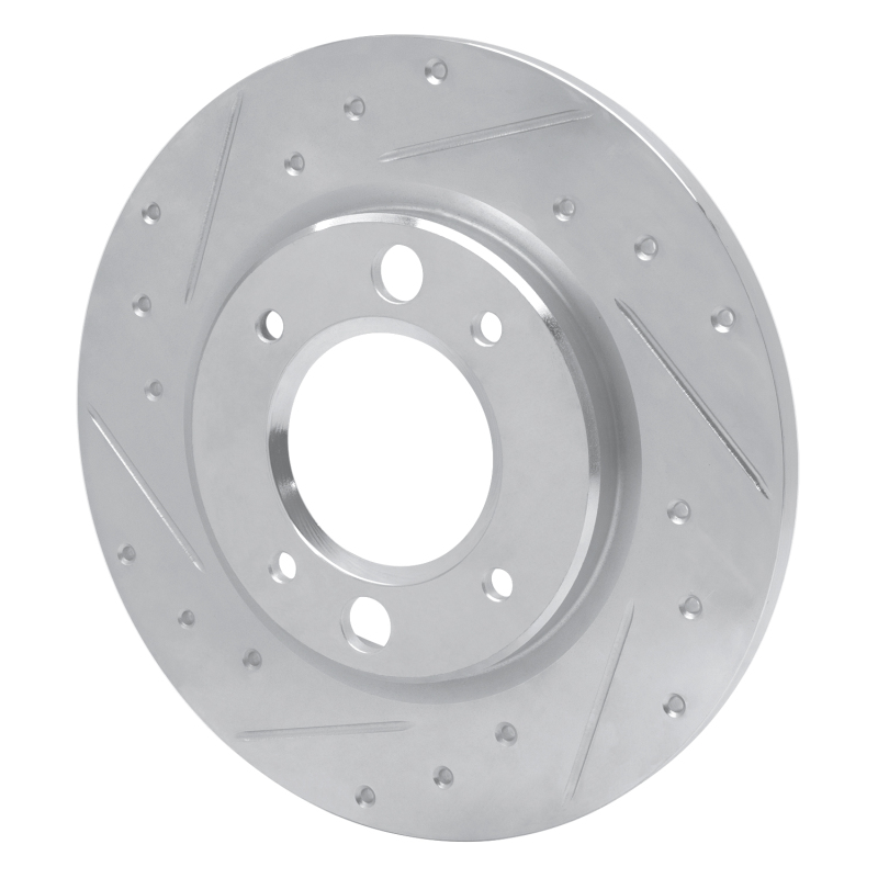 Picture of R1 71-89 Peugeot 505 Rear Left Drilled & Slotted Silver Brake Rotor