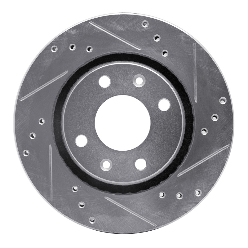 Picture of R1 89-91 Peugeot 405 Front Right Drilled & Slotted Silver Brake Rotor