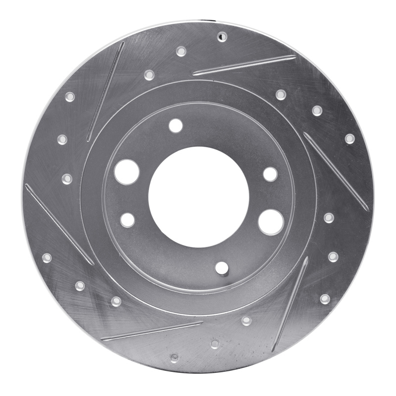 Picture of R1 71-89 Peugeot 504 Rear Right Drilled & Slotted Silver Brake Rotor
