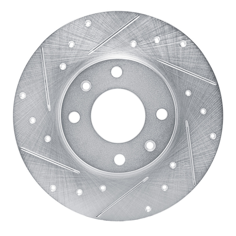 Picture of R1 89-91 Peugeot 405 Front Left Drilled & Slotted Silver Brake Rotor