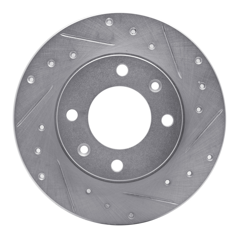 Picture of R1 89-91 Peugeot 405 Rear Right Drilled & Slotted Silver Brake Rotor