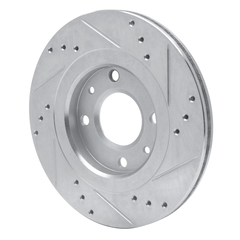 Picture of R1 89-91 Peugeot 405 Front Left Drilled & Slotted Silver Brake Rotor