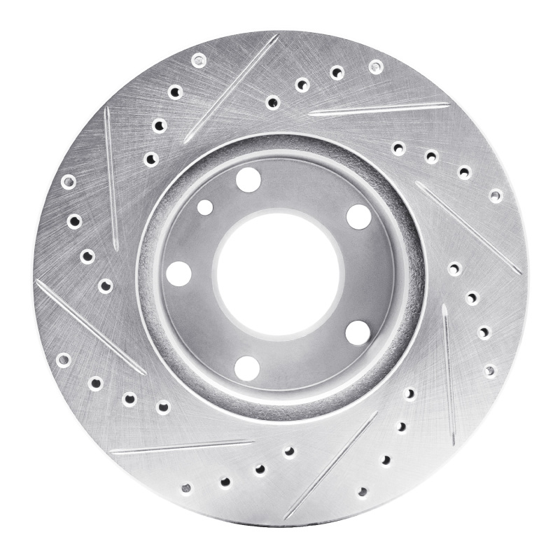 Picture of R1 76-82 BMW 530I Front Right Drilled & Slotted Silver Brake Rotor