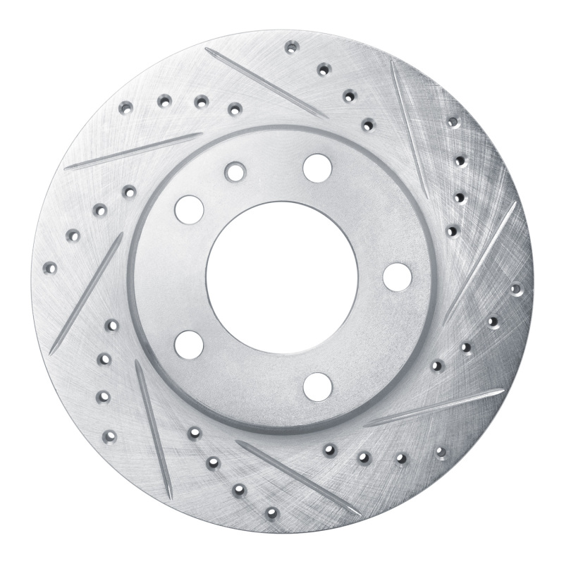 Picture of R1 82-88 BMW 528E Front Right Drilled & Slotted Silver Brake Rotor