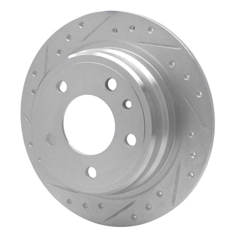 Picture of R1 82-89 BMW 633CSI Rear Left Drilled & Slotted Silver Brake Rotor