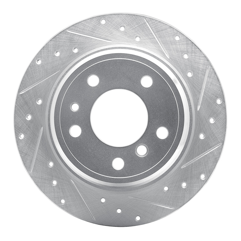 Picture of R1 89-95 BMW 525I (USA/Canada) Rear Right Drilled & Slotted Silver Brake Rotor