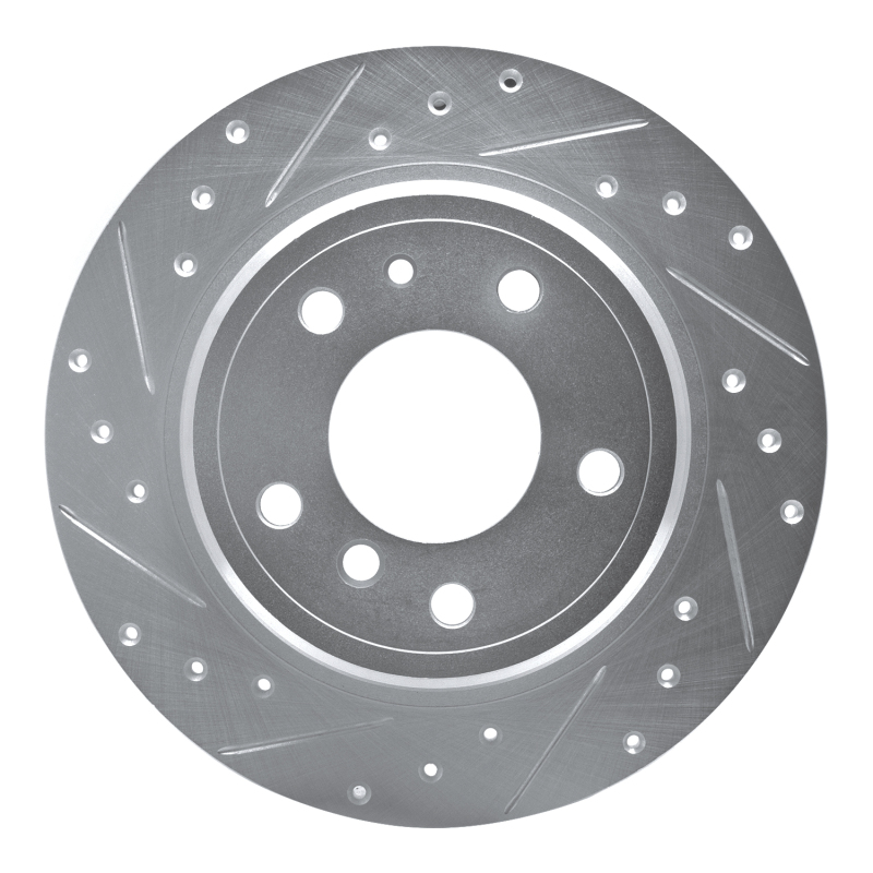 Picture of R1 89-95 BMW 535I Rear Left Drilled & Slotted Silver Brake Rotor