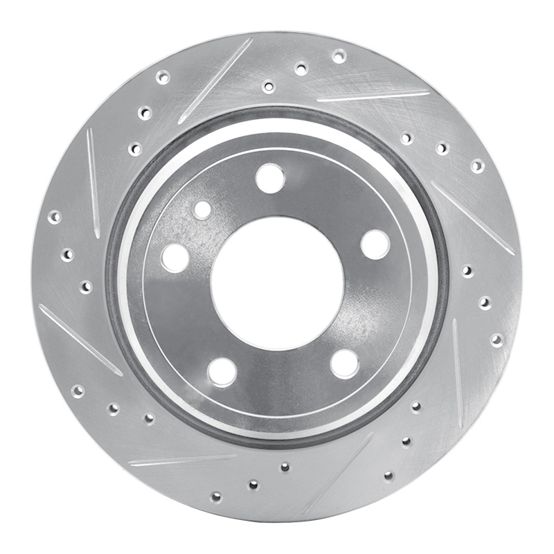 Picture of R1 88-94 BMW 740I Rear Left Drilled & Slotted Silver Brake Rotor