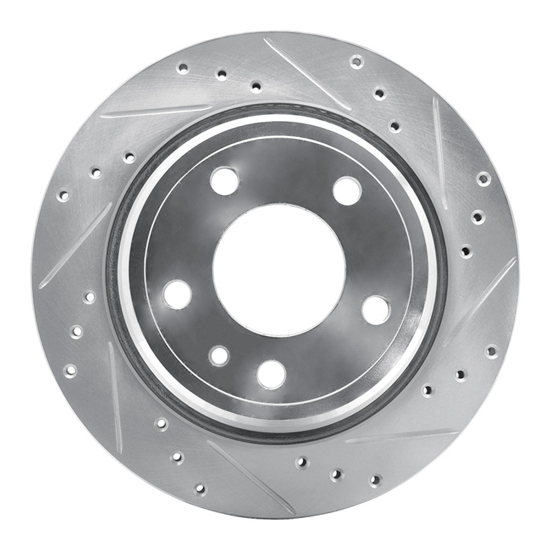 Picture of R1 88-94 BMW 750IL Rear Right Drilled & Slotted Silver Brake Rotor