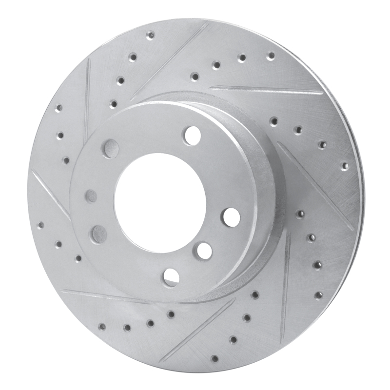 Picture of R1 89-95 BMW 525IT Front Left Drilled & Slotted Silver Brake Rotor