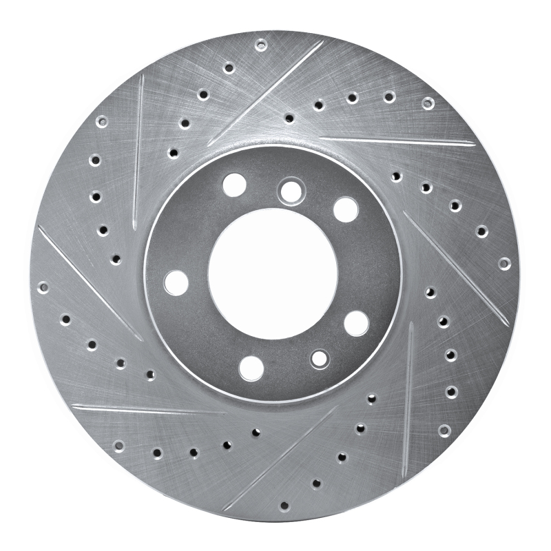 Picture of R1 91-01 BMW 850CI Front Left Drilled & Slotted Silver Brake Rotor