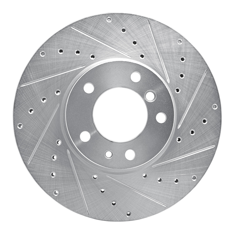 Picture of R1 91-01 BMW 740I Front Right Drilled & Slotted Silver Brake Rotor