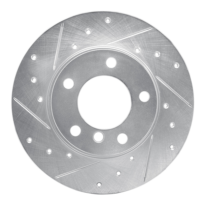 Picture of R1 95-98 BMW 318TI Front Left Drilled & Slotted Silver Brake Rotor