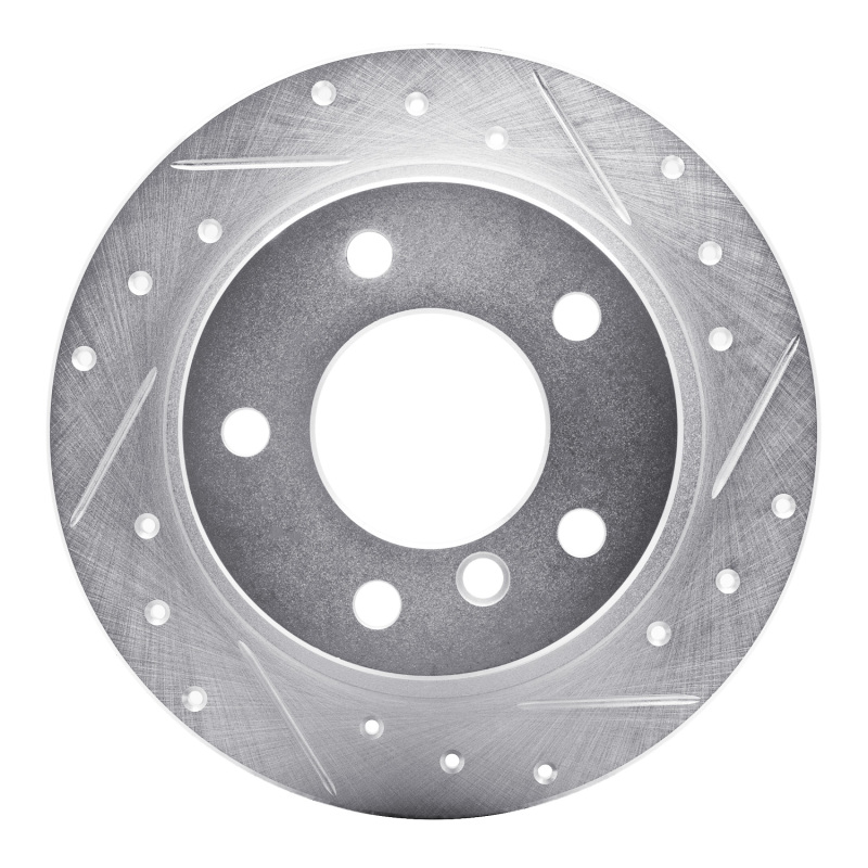 Picture of R1 95-99 BMW 318TI Rear Right Drilled & Slotted Silver Brake Rotor