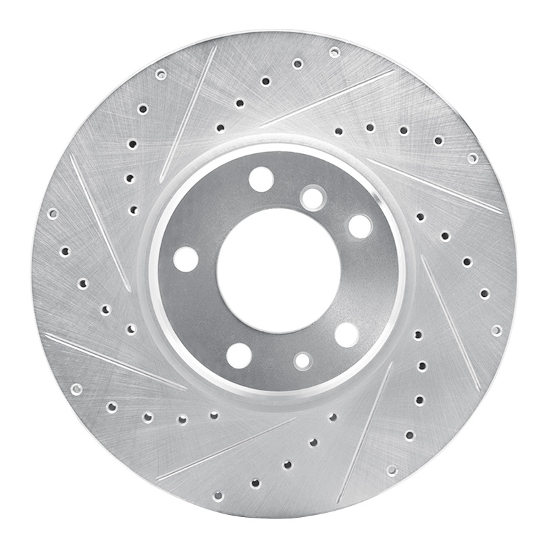 Picture of R1 95-01 BMW 750IL Front Left Drilled & Slotted Silver Brake Rotor