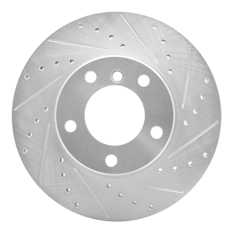 Picture of R1 96-03 BMW 528I Front Right Drilled & Slotted Silver Brake Rotor