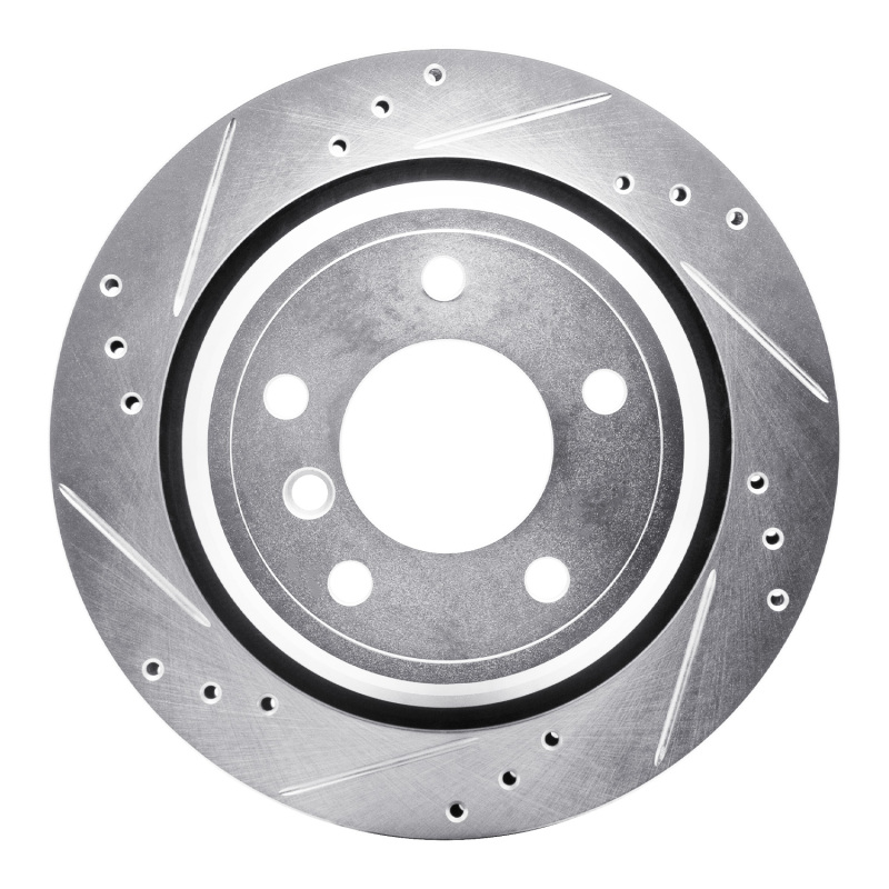 Picture of R1 96-03 BMW 530I Rear Left Drilled & Slotted Silver Brake Rotor