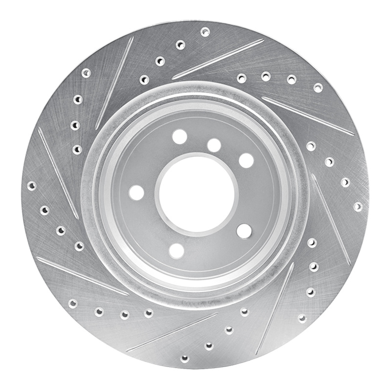 Picture of R1 95-03 BMW 750IL Rear Right Drilled & Slotted Silver Brake Rotor