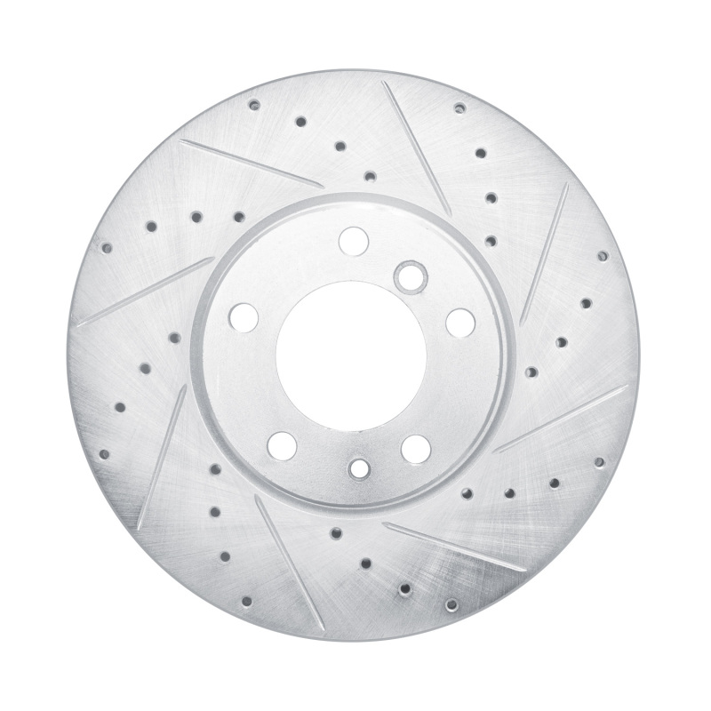 Picture of R1 00-03 BMW 530I Front Right Drilled & Slotted Silver Brake Rotor