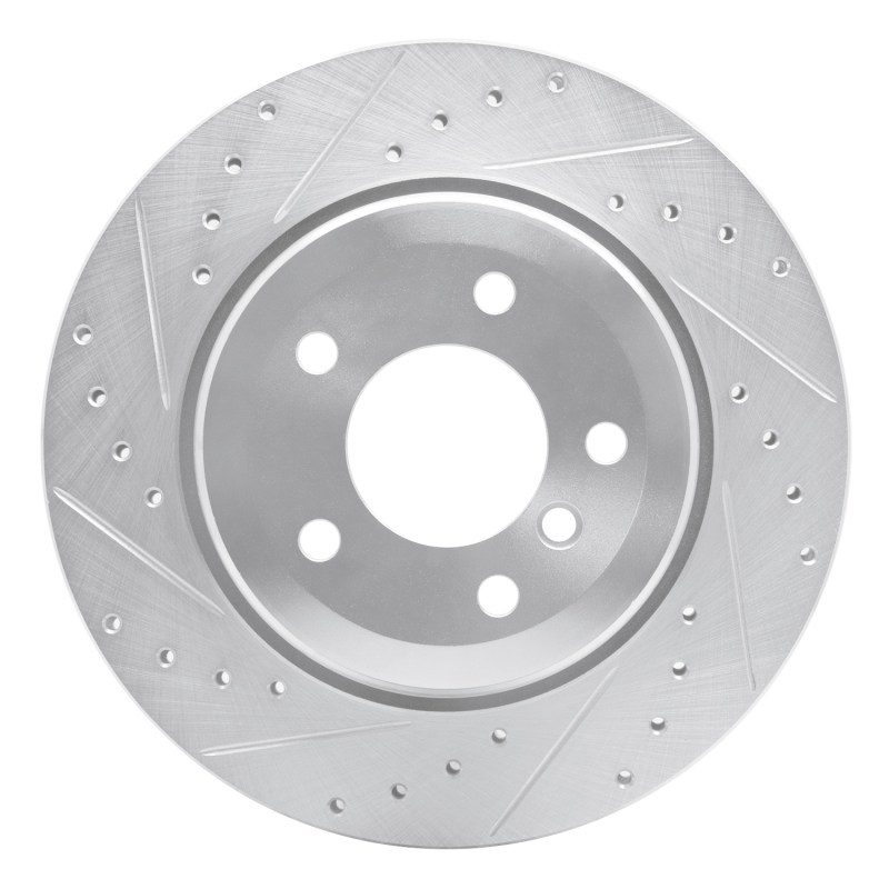 Picture of R1 04-10 BMW 525i (Mexico) Rear Left Drilled & Slotted Silver Brake Rotor