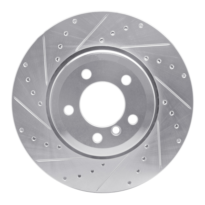 Picture of R1 05-08 BMW 760I Rear Left Drilled & Slotted Silver Brake Rotor