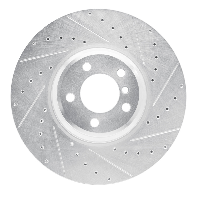 Picture of R1 07-08 BMW ALPINA B7 Front Right Drilled & Slotted Silver Brake Rotor