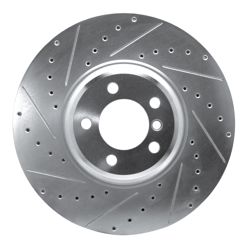 Picture of R1 07-08 BMW ALPINA B7 Front Left Drilled & Slotted Silver Brake Rotor