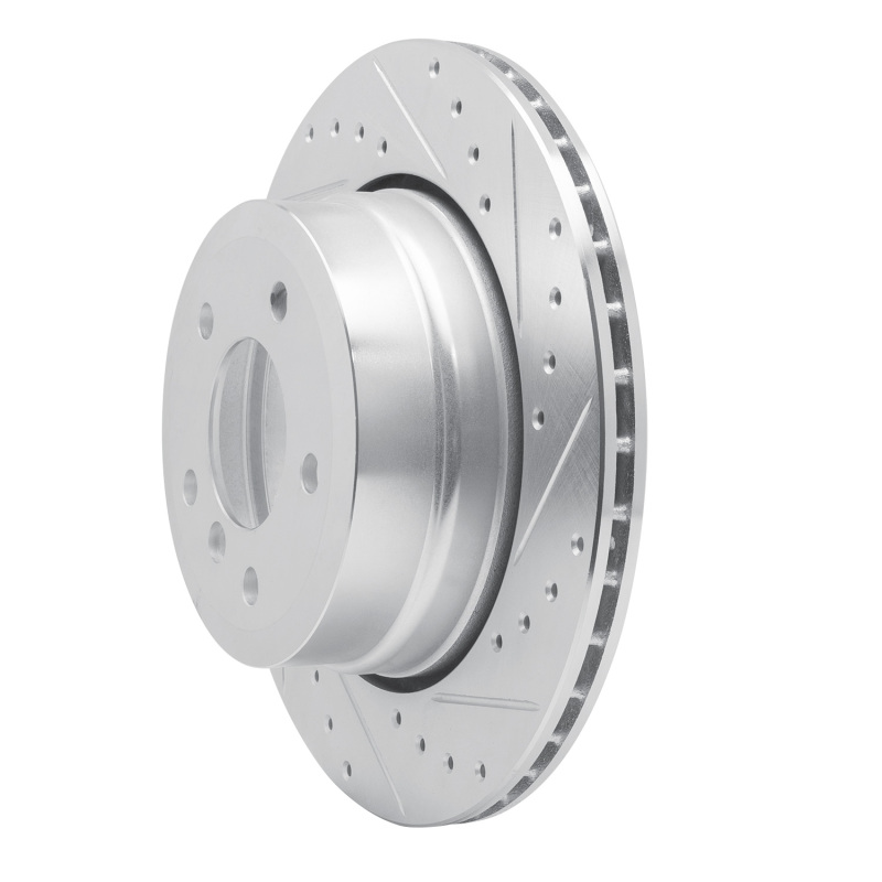 Picture of R1 06-10 BMW 535XI Rear Right Drilled & Slotted Silver Brake Rotor