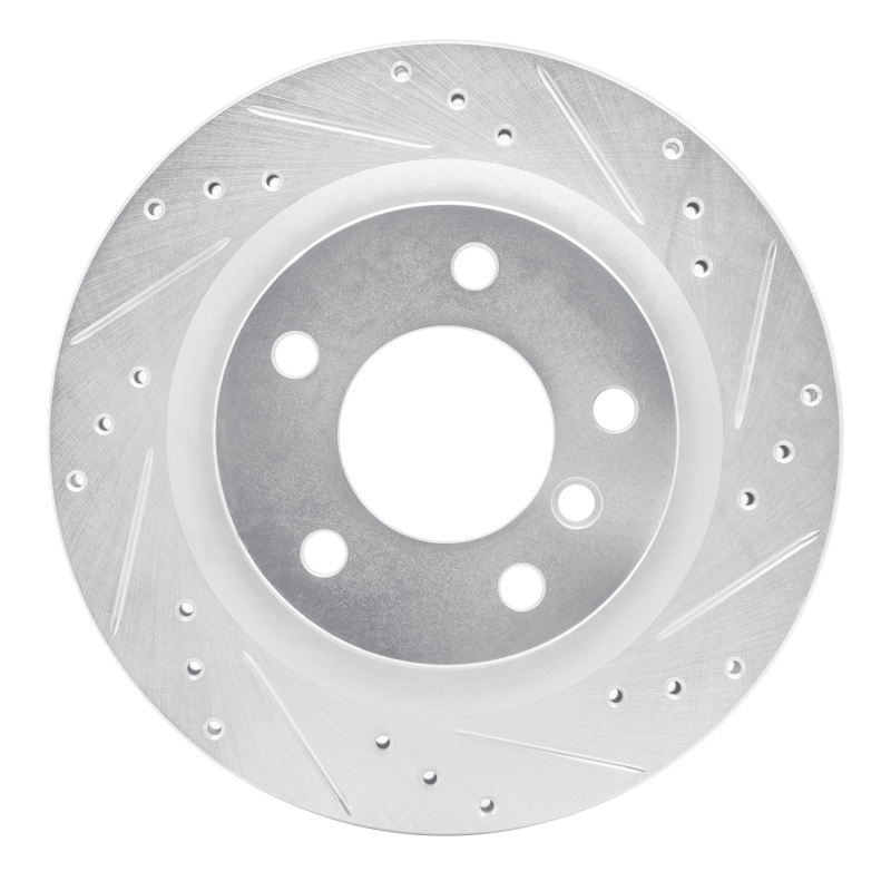 Picture of R1 08-13 BMW 128I Rear Right Drilled & Slotted Silver Brake Rotor
