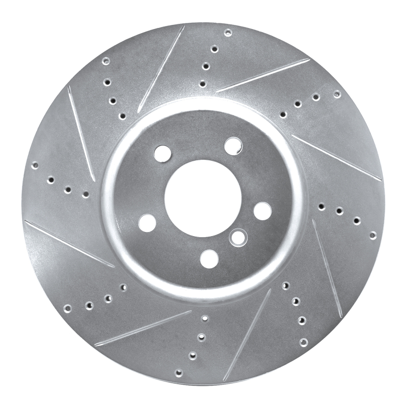 Picture of R1 09-17 BMW 750LI xDrive Left Front Drilled & Slotted Silver Brake Rotor