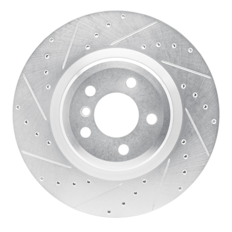 Picture of R1 09-19 BMW 750LI Rear Left Drilled & Slotted Silver Brake Rotor