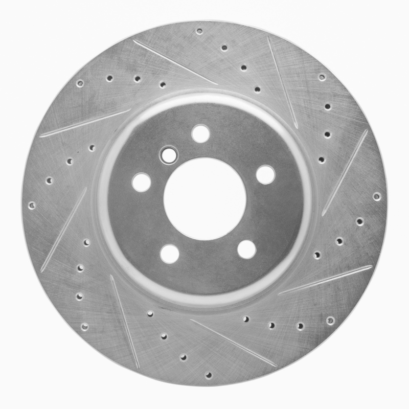 Picture of R1 11-19 BMW 640I Gran Coupe Front Right Drilled & Slotted Silver Brake Rotor