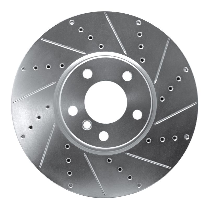 Picture of R1 10-18 BMW 535I GT Left Front Drilled & Slotted Silver Brake Rotor