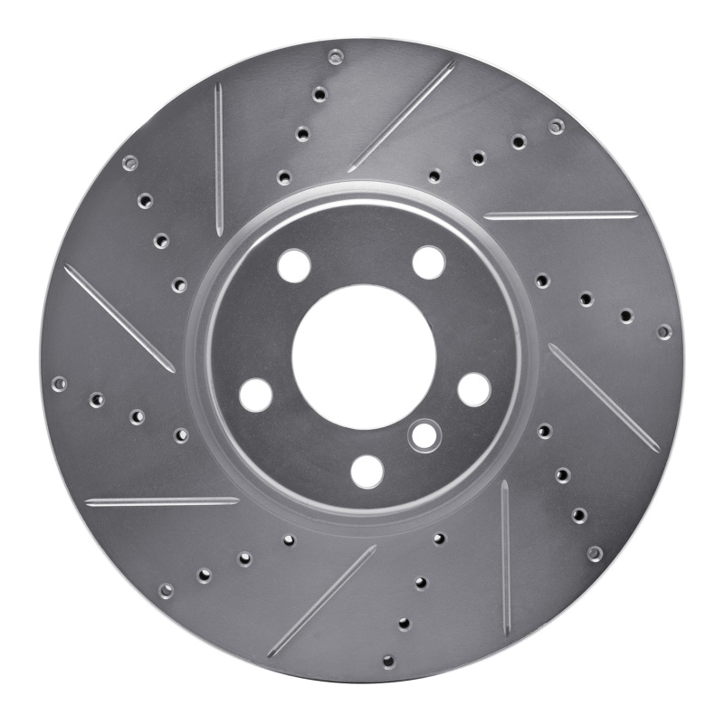 Picture of R1 10-18 BMW 650I Convertible Right Front Drilled & Slotted Silver Brake Rotor