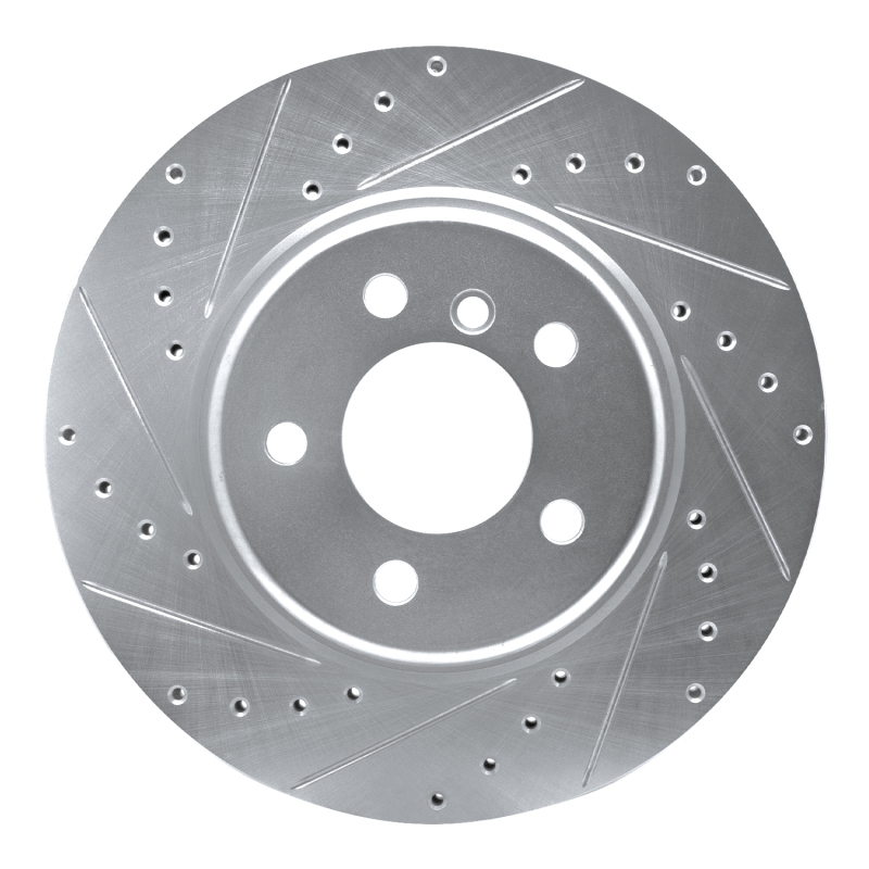 Picture of R1 11-16 BMW 528I xDrive Front Left Drilled & Slotted Silver Brake Rotor