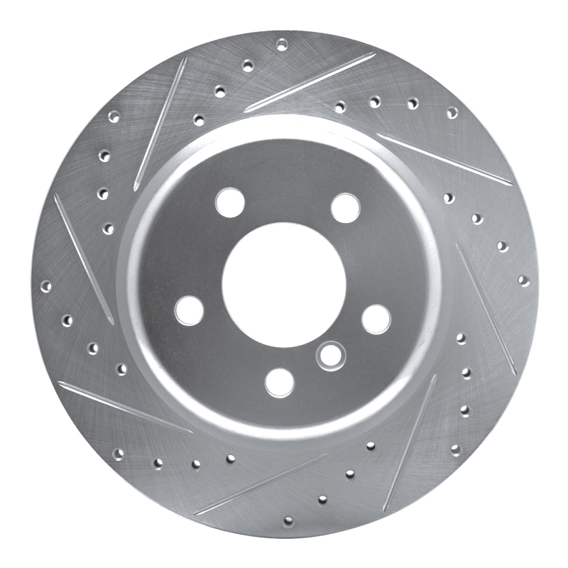 Picture of R1 11-16 BMW 528I xDrive Rear Left Drilled & Slotted Silver Brake Rotor