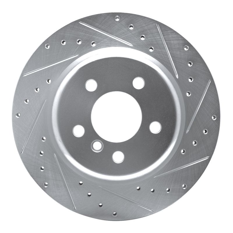Picture of R1 11-16 BMW 528I Rear Right Drilled & Slotted Silver Brake Rotor