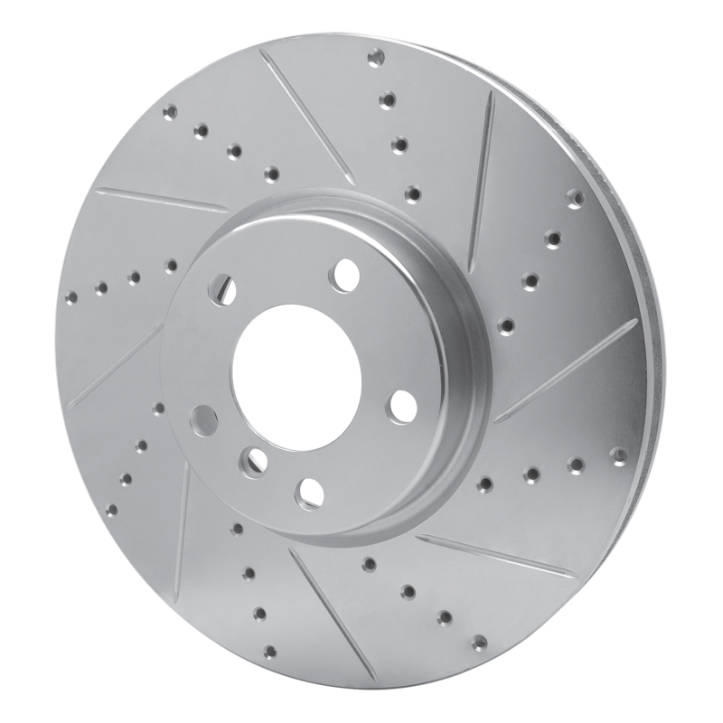Picture of R1 10-18 BMW 535I GT Left Front Drilled & Slotted Silver Brake Rotor